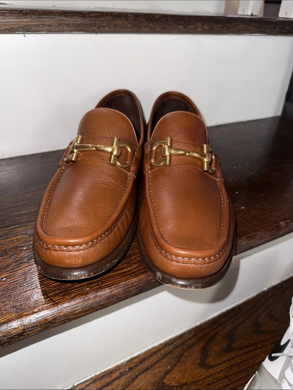 Salvatore Ferragamo Chestnut Leather Bit Loafers